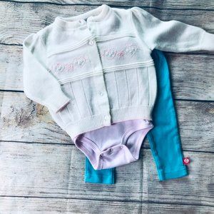 Baby Girl sz 6m 3pc Cardigan set